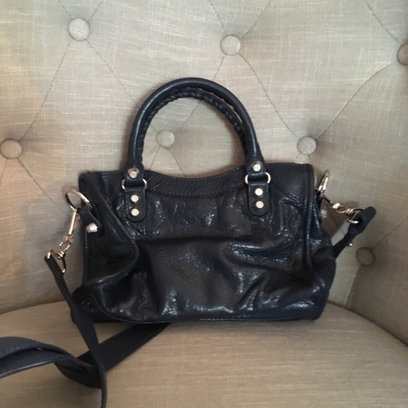 Balenciaga Mini City Giant  Dark Blue/Silver - Picture 2 of 8